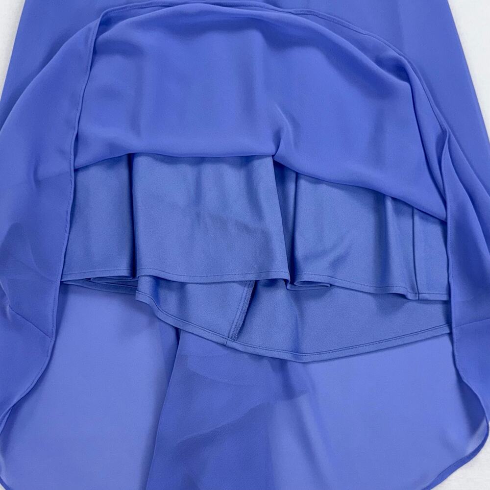S.L. Fashions Vintage 90s Whimsy Drape Ruffle Slip Dress Women's 8 Blue - Picture 8 of 16